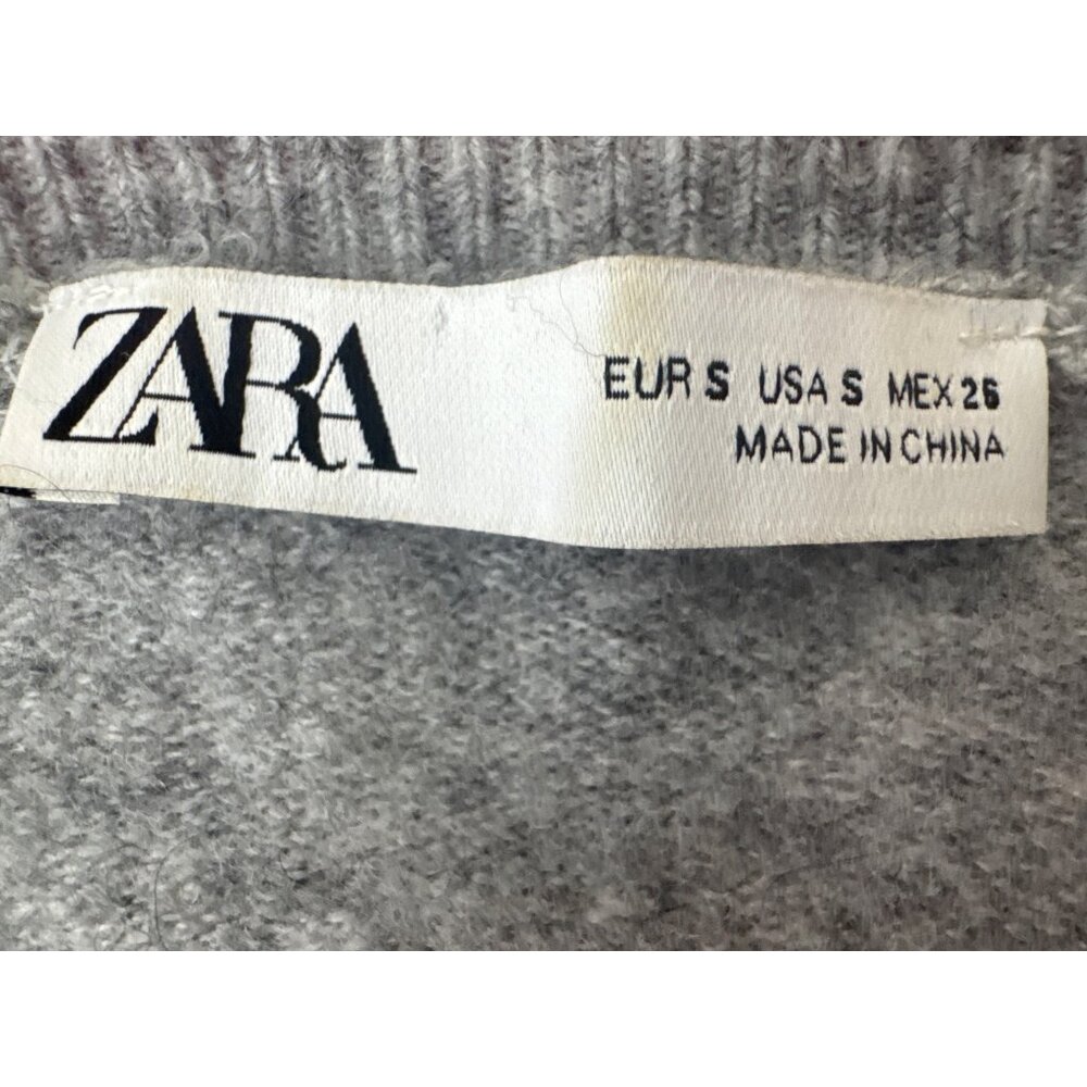 ZARA Gray Small Button-Up Cardigan Sweater - Picture 3 of 13